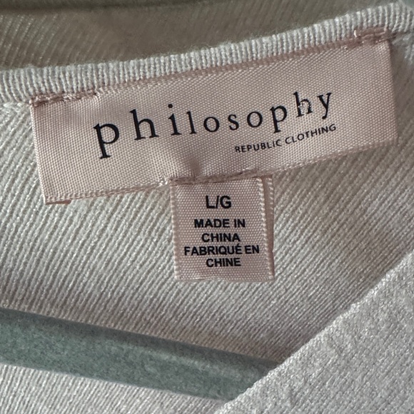 Philosophy Soft Cream V-Neck Sweater - Picture 2 of 3